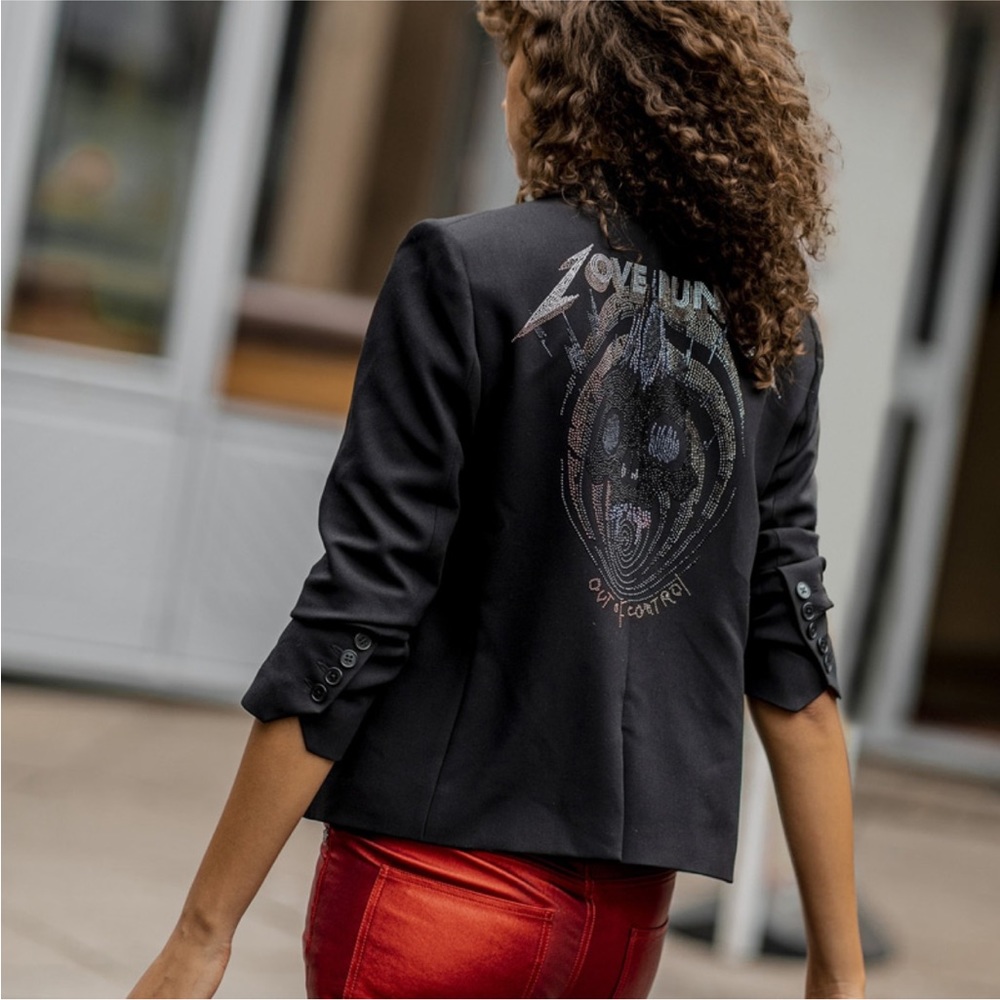 NWT Zadig & Voltaire - Victor Strass Violon Love Punk Blazer - Size 36